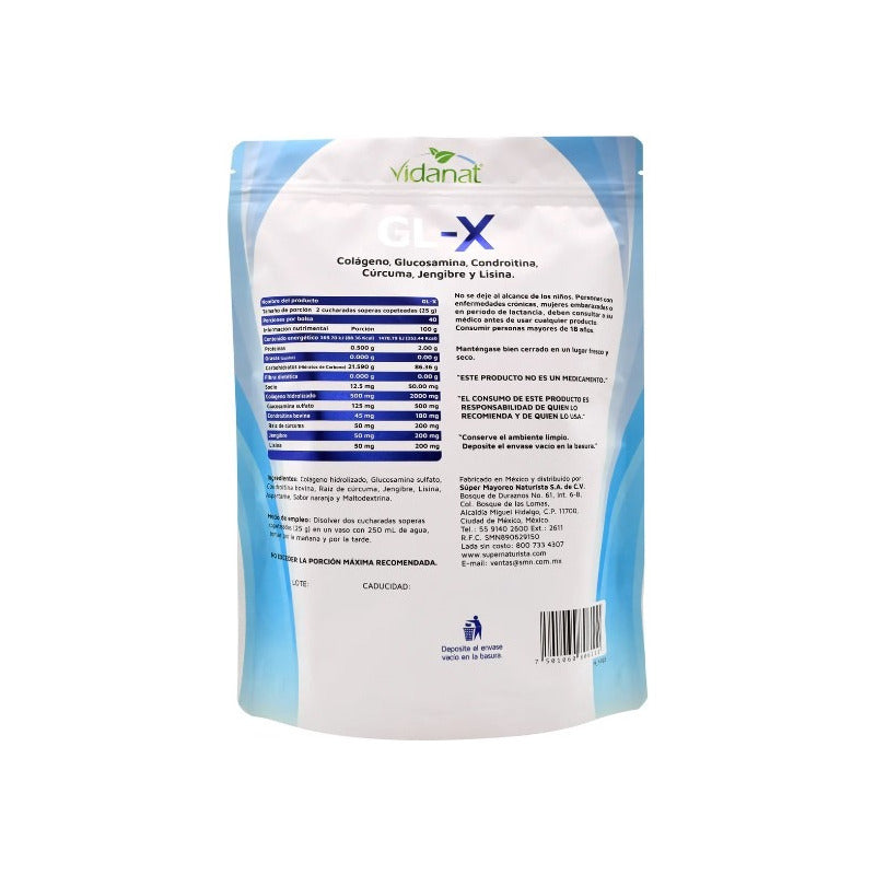 Suplemento Alimenticio Colageno Vidanat Gl-x Naranja 1kg