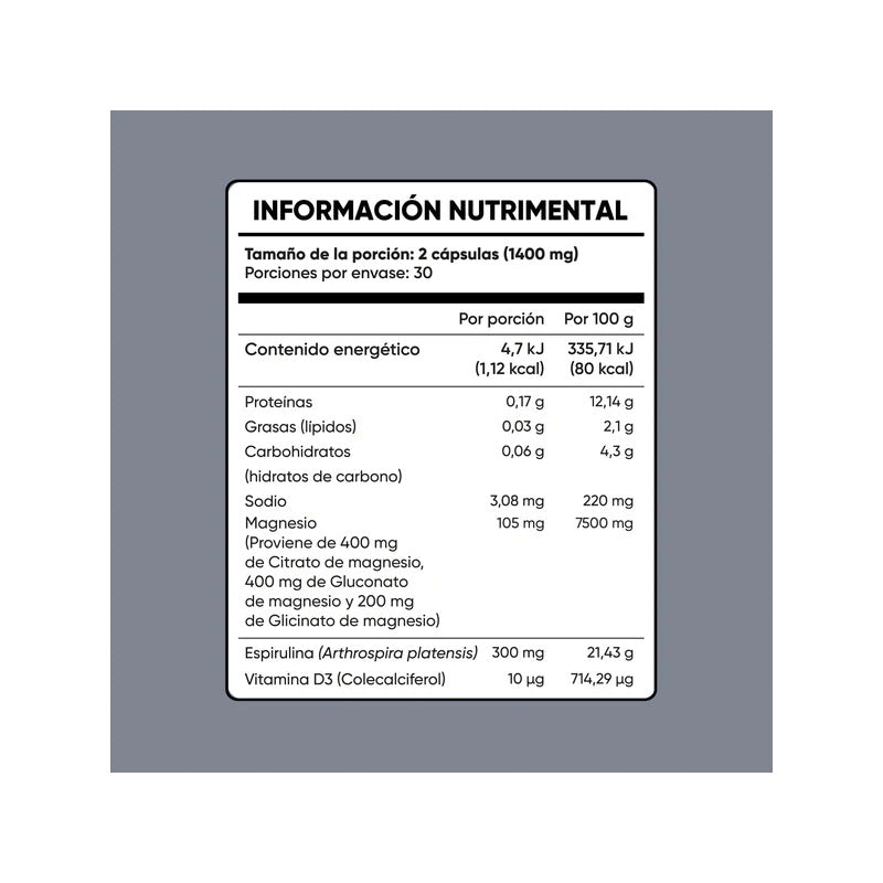 Multiblue Magnésio 120 Cápsulas Sin Sabor Suplemento - Sin Sabor