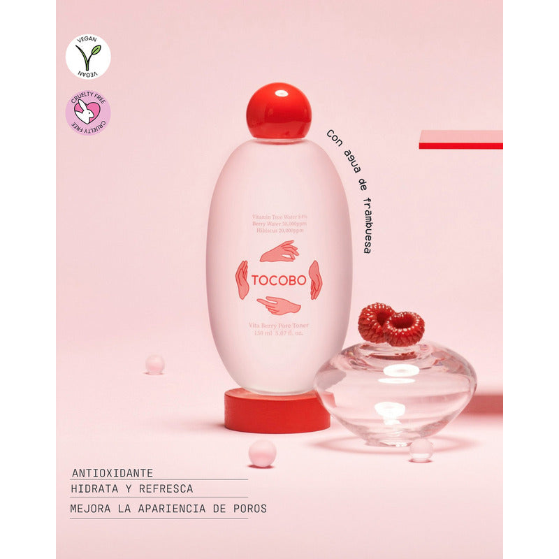 Tocobo Vita Berry Pore Toner Para Refinar Apariencia De Poro Momento De Aplicación Día/noche Tipo De Piel Todo Tipo De Piel