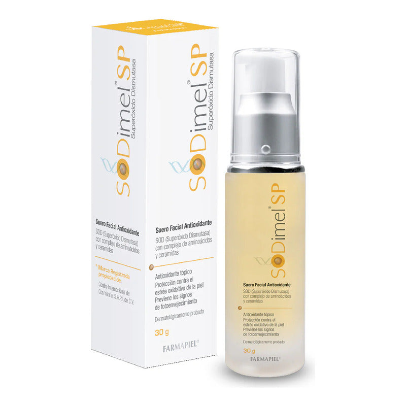 Serum Antioxidante Sodimel Sp De Farmapiel Día/noche 30g Con Superoxido Dismutasa Previene El Envejecimiento Prematuro Por Los Radicales Libres Protección Contra Rayos Uv Y La Contaminación Antiedad