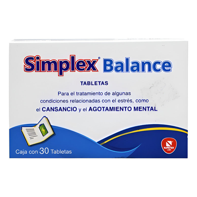Simplex Balance 30 Tabletas Agotamiento Mental Y Cansancio Sin Sabor
