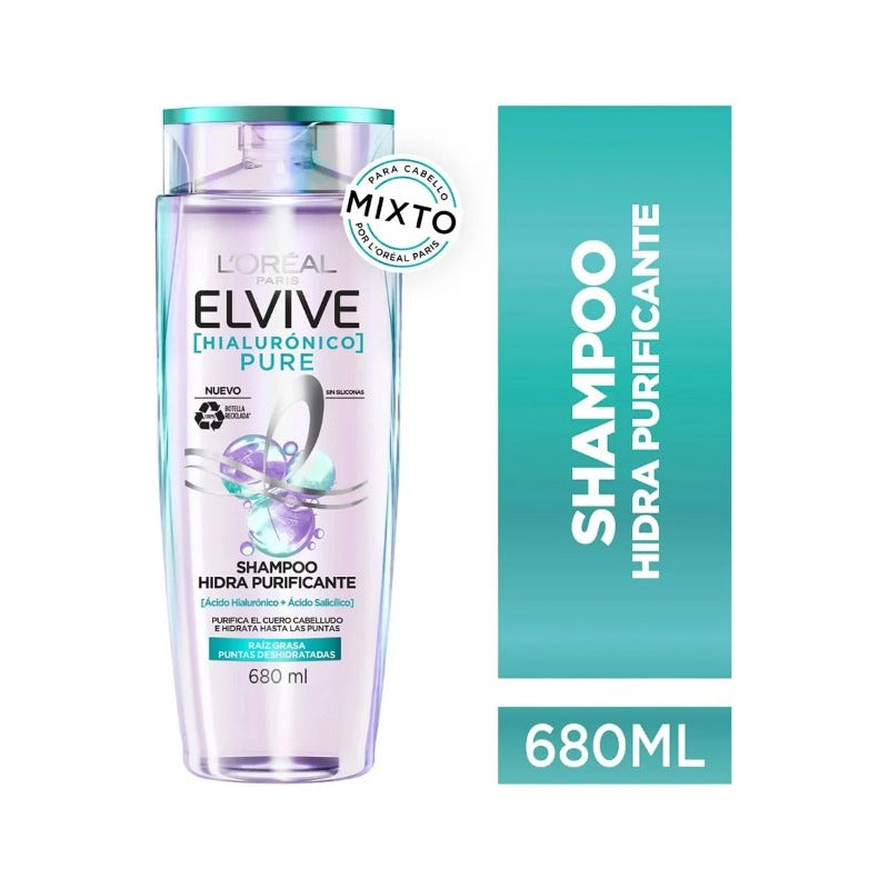 Shampoo Elvive Hialurónico Pure 680 Ml