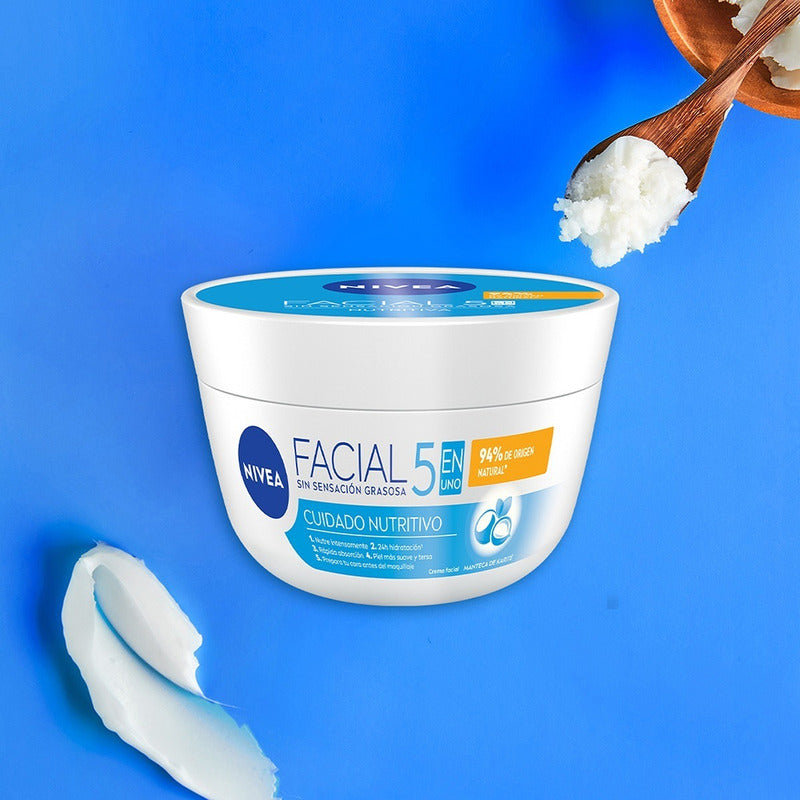 Nivea Crema Facial Hidratante 5 En 1 De Sensación Ligera, Todo Tipo De Piel, 375ml