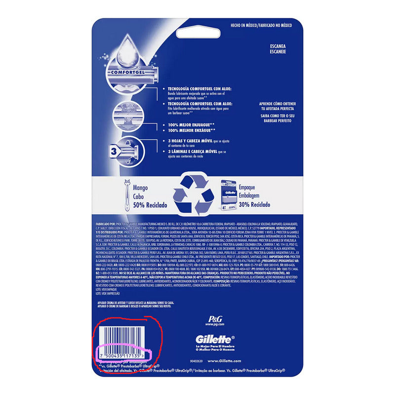 Rastrillos Desechables Gillette Prestobarba 3 Con 16 Piezas