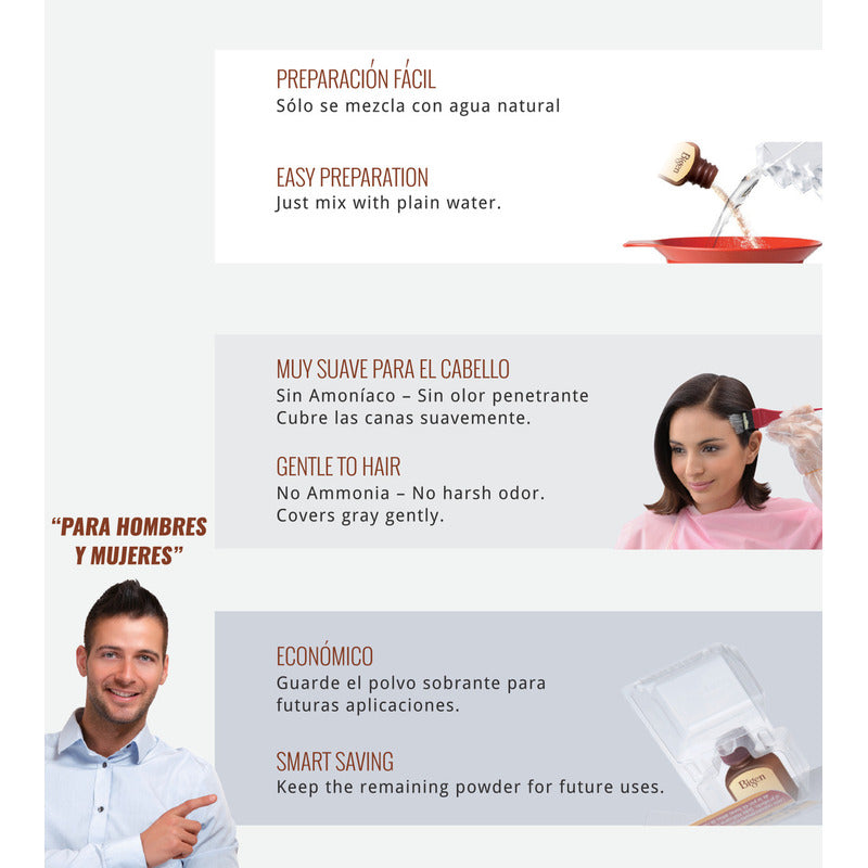 2 Bigen Tinte Permanente Cabello Hombres Y Mujeres Tono 58 58 Negro Natural