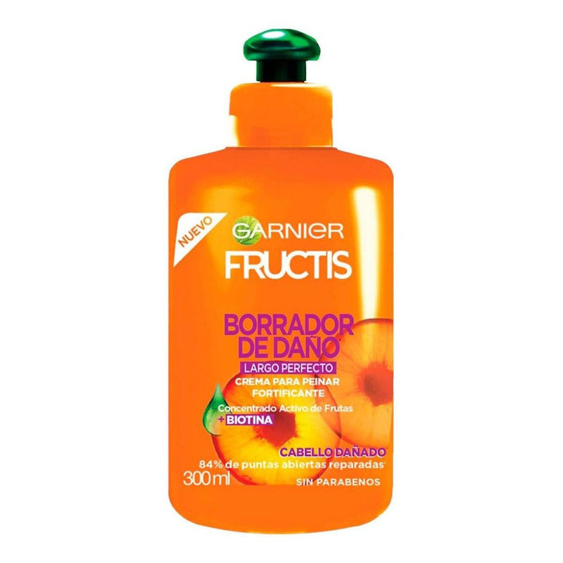 Crema Para Peinar Garnier Fructis Borrador De Daño Cabello Dañado 300ml