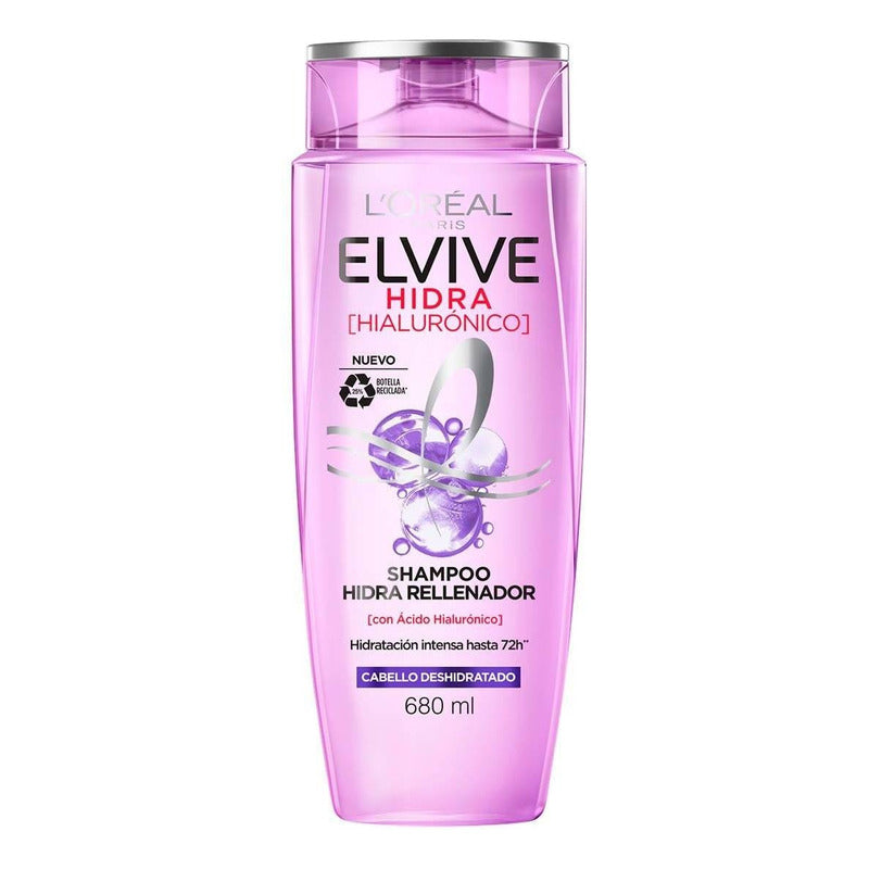 Shampoo Loréal Paris Elvive Hidra Hialurónico Rellenador 680ml