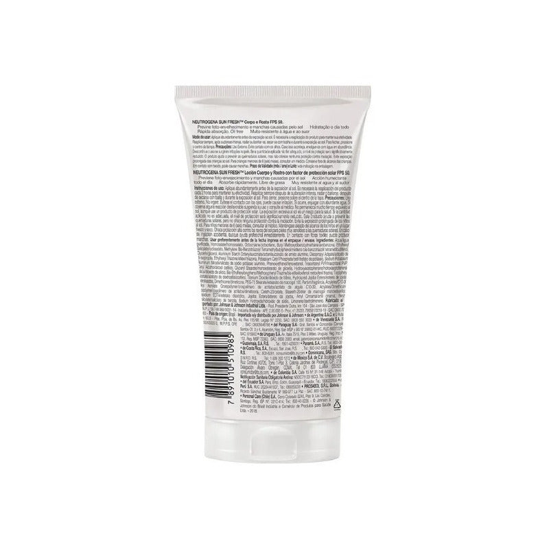 Protector Solar Corporal Neutrogena Sunfresh 50fps 120ml