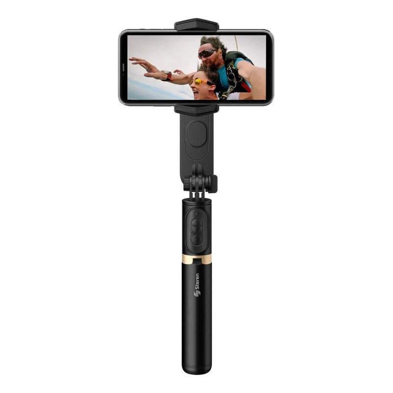 Estabilizador Gimbal De 1 Eje Con Selfie Stick Bluetooth Steren Gmb-1000 Negro
