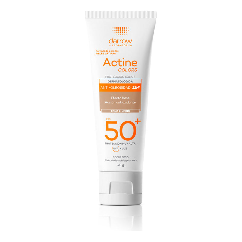 Protector Solar Dermatológico Facial Actine Colors Medio Fps50+ 40g Darrow