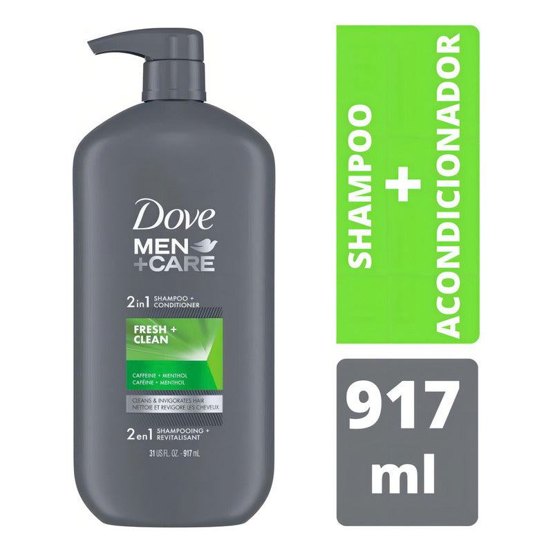 Shampoo 2 En 1 Dove Men+care Fresh Clean 917ml
