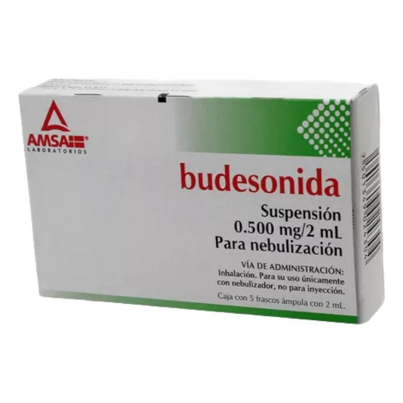 Budesonida Suspensión 0.500mg/2ml Nebulización 5 Ámpulas 2ml