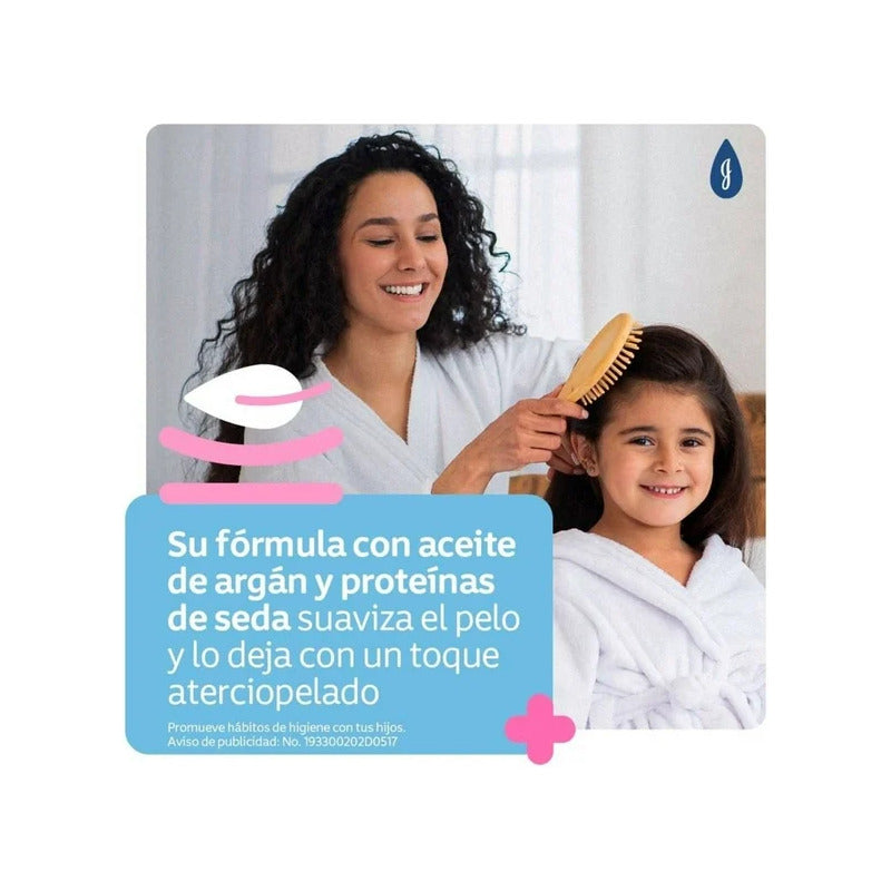 Shampoo Johnson's Shampoo Infantil Gotas De Brillo De Aceite De Argán En Dosificador De 1000ml Por 1 Unidad