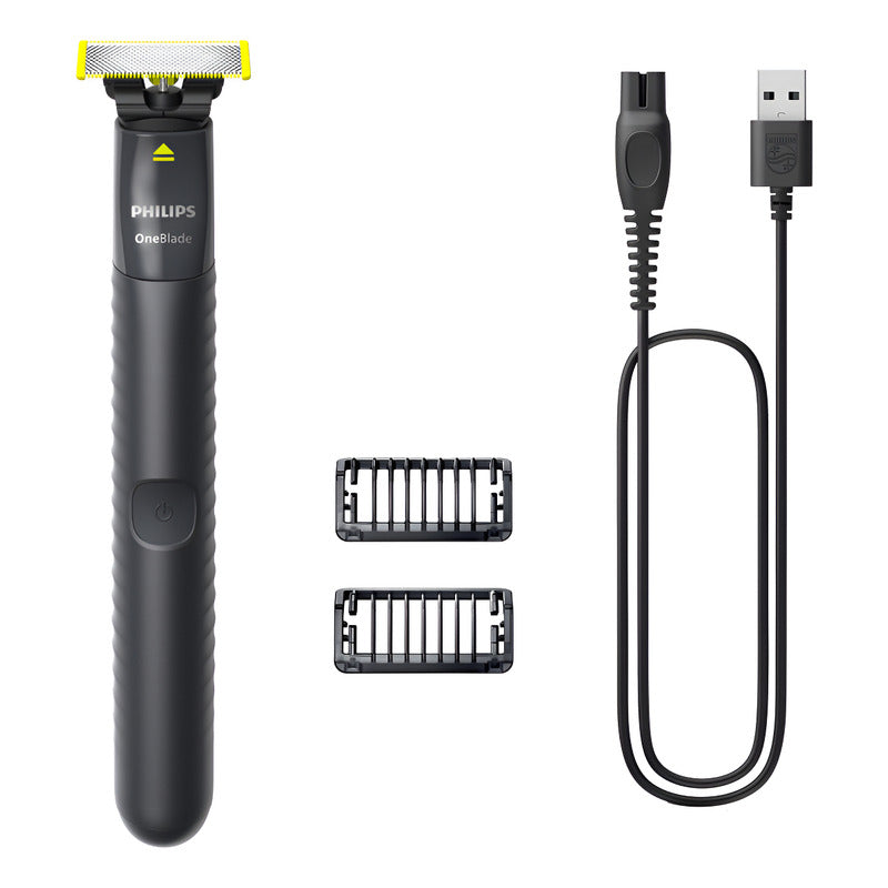 Afeitadora Philips One Blade Qp1424 Gris Con 2 Peines Guía - Verde