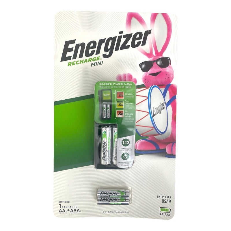 Kit Energizer Cargador Mini Con Pilas Aa Y Aaa