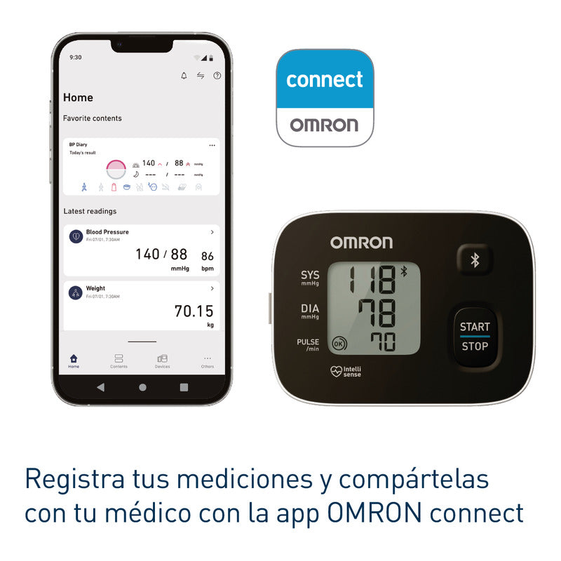Omron Baumanómetro Rs3 Intelli It De Muñeca Con Bluetooth Negro
