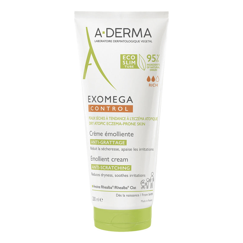 Crema Emoliente Exomega Control A-derma 200 Ml Piel Seca Diario