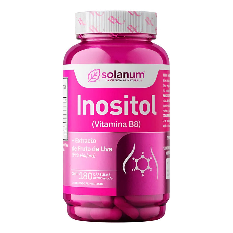 Inositol Solanum Vitamina B8 180caps De 700mg C/u Sin Sabor