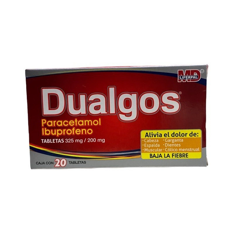 Dualgos Paracetamol E Ibuprofeno 325/200mg Con 20 Tabletas