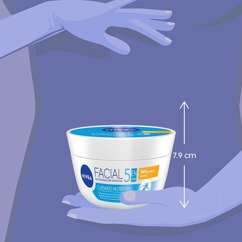 Nivea Crema Facial Hidratante 5 En 1 Para Piel Seca 375ml  Todo Tipo De Piel