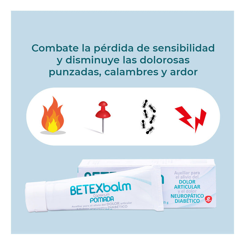 Betexbalm Auxiliar En Neuropatía Diabética Nartex Homeopatía Alivio Dolor Nervioso, Neuropático Y Articular