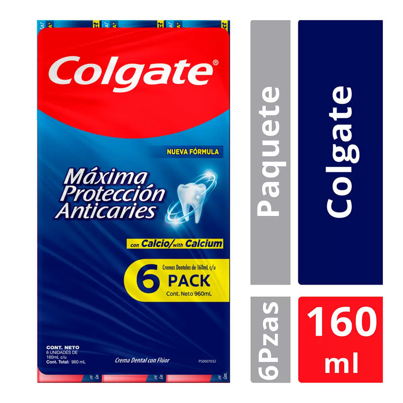 Colgate Original Maxima Protección Anticaries 6pz De 160ml