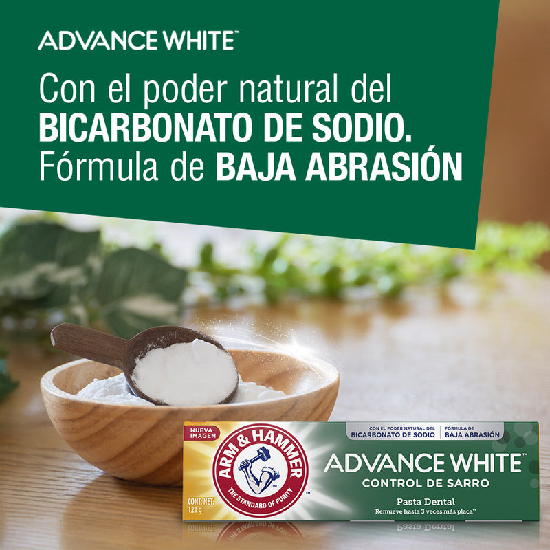 Arm & Hammer Pasta Dental Advance White 121g Control Sarro Sabor Menta