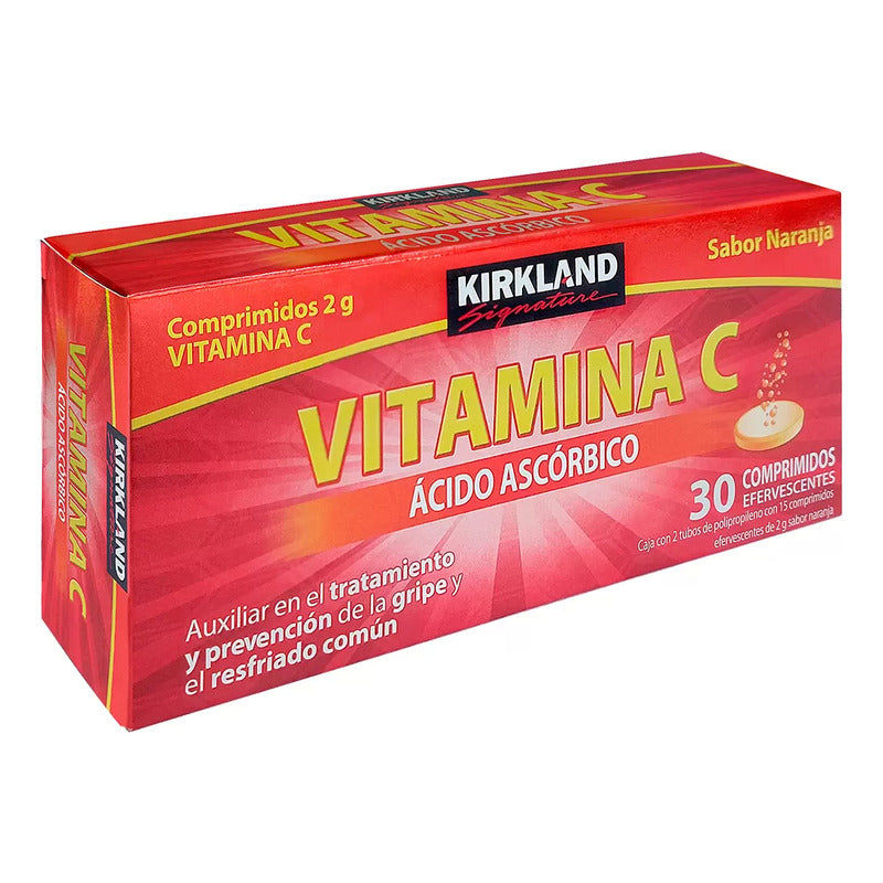 Vitamina C Kirkland 30 Tabs Efervescentes Naranja