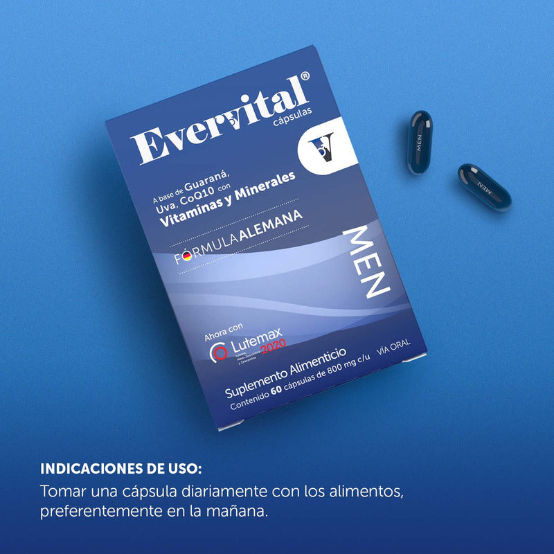 Evervital Men Suplemento Alimenticio 60 Cápsulas Na