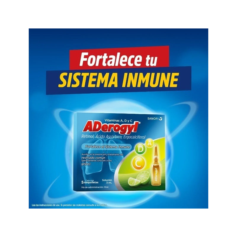 Aderogyl Vitaminas A, C,  D 5 Ampolletas De 3ml