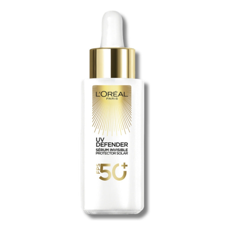L'oreal Paris Uv Defender Sérum Invisible Protector Solar Diario Fps50+ Protege De Los Rayos Uv, Anti Manchas Y Previene Líneas De Expresión, 30ml.