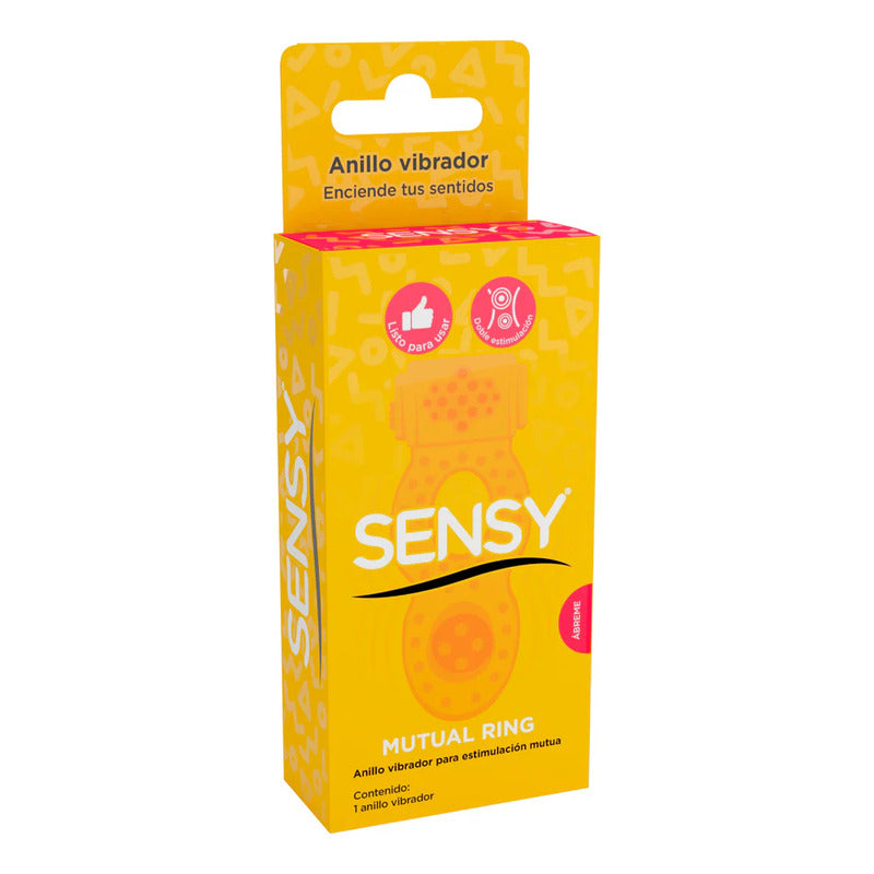 Anillo Vibrador Sensy Para Estimulación Mutua Color Naranja