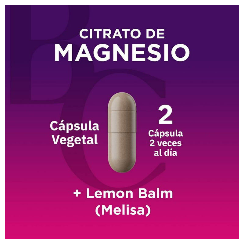 Belacaps Citrato De Magnesio 120 Cápsulas600 Mg Sabor Melisa - Melisa