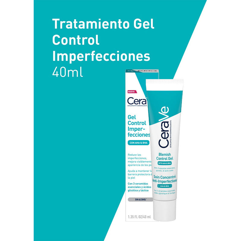 Cerave Gel Control Imperfecciones Con Ácido Salicílico 40 Ml Momento De Aplicación Día/noche Tipo De Piel Grasa