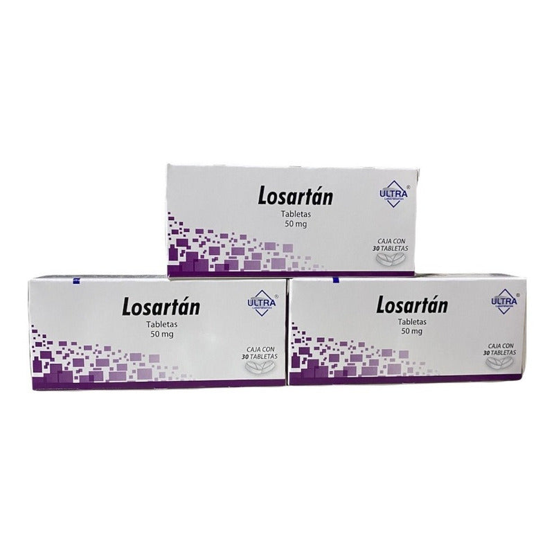 3 Cajas Losartan Ultra 50mg 30tabs C/u