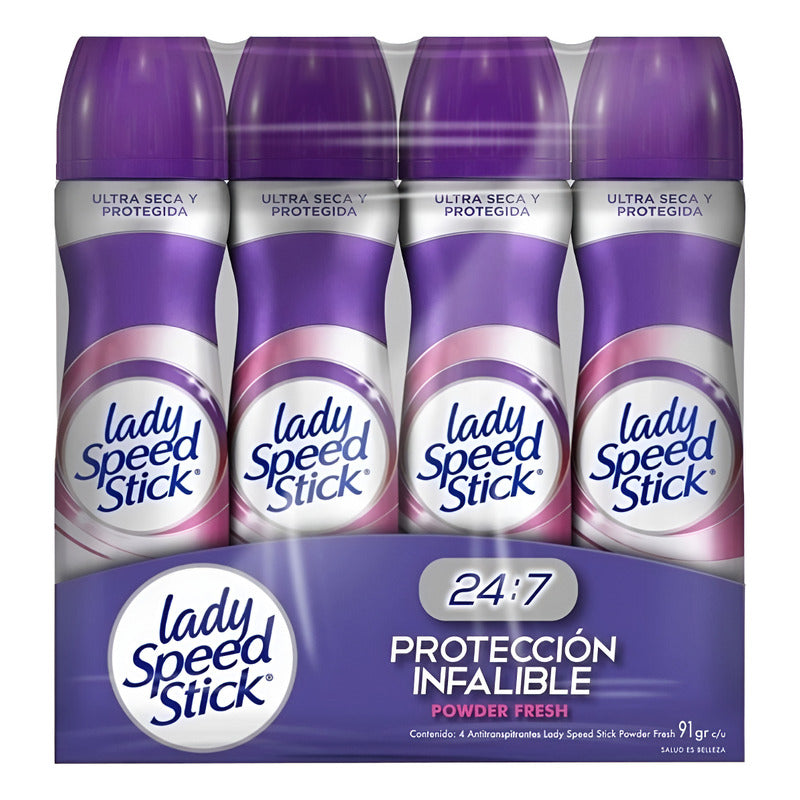 4 Pack Desodorante Powder Fresh Lady Speed Stick Powder Fresh