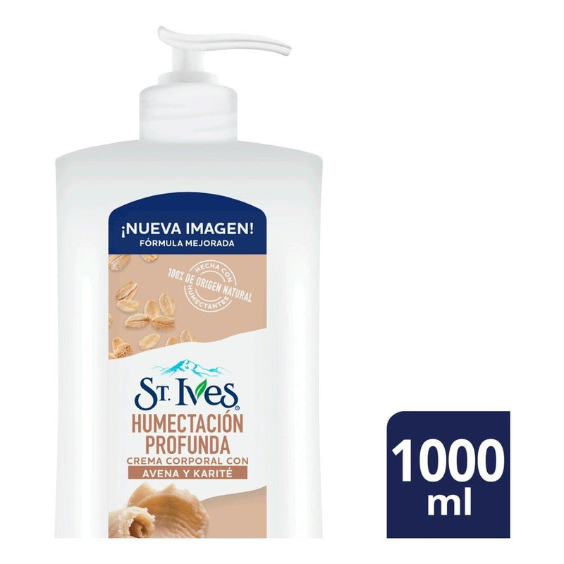 St. Ives Crema Corporal Con Avena Y Karité, Humectación Profunda, 1 L
