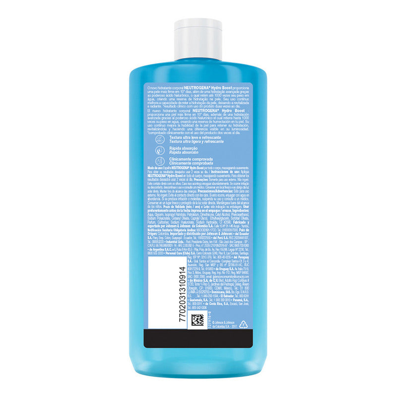Neutrogena Hydro Boost Gel Corporal 400 Ml Con Ácido Hialurónico, Hidratación Intensa