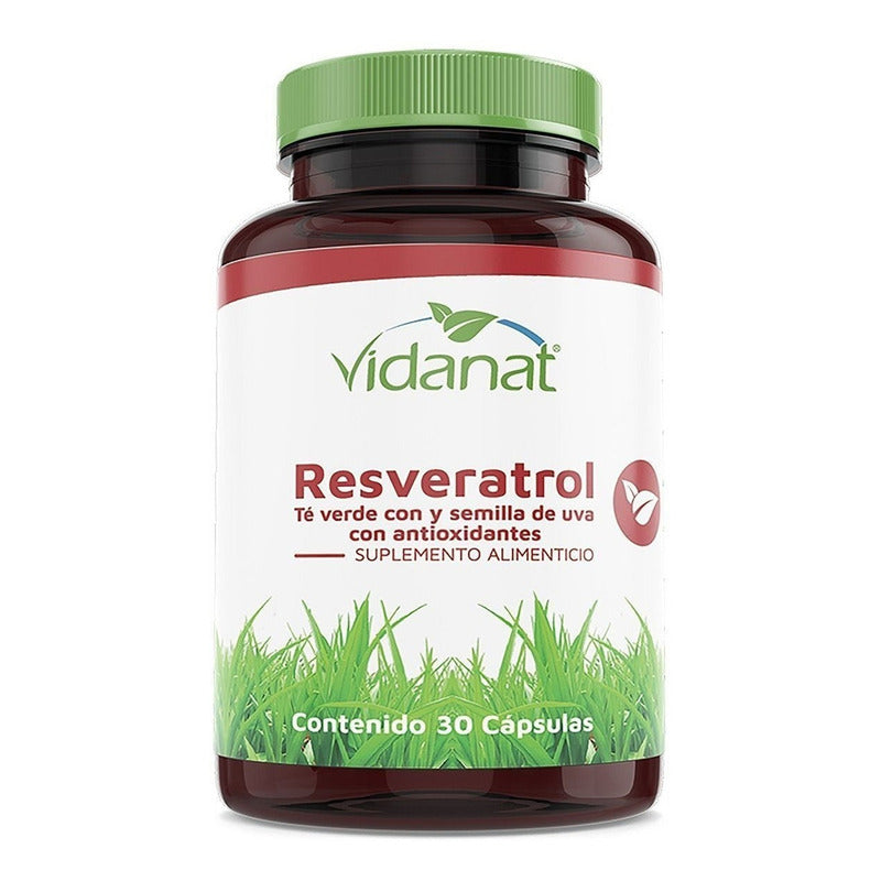 Resveratrol Te Verde Anti Estrés Antioxidante Vidanat 30caps Sin Sabor