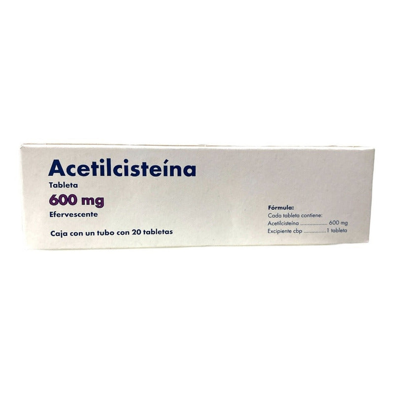 Acetilcisteína 600mg Tubo 20 Tabletas Efervescentes
