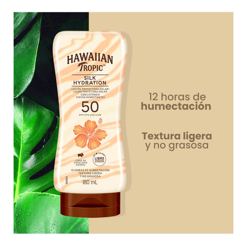 Protector Solar Hawaiian Tropic Silk Hydration Fps 50 Textura Ligera 180ml