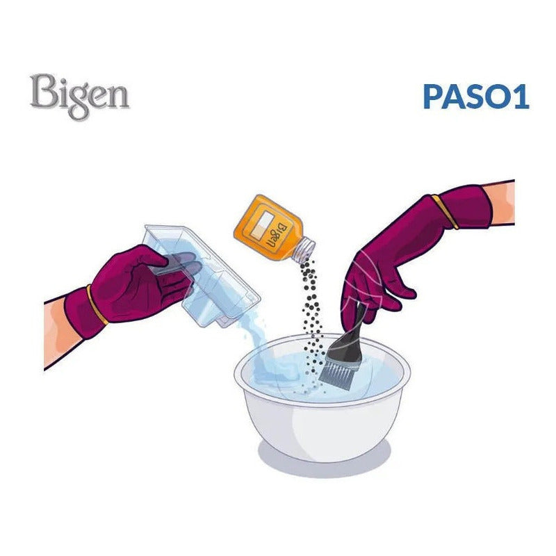 Tinte Bigen Polvo Negro Natural 58 Permanente Sin Amoníaco Cabello 58 Negro Natural