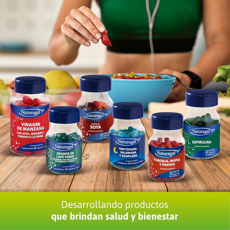 Resveratrol Aloe Vera + Vitamina E Y Colageno Tipo L Y Ll Naturagel 30 Capsulas, Suplemento Alimenticio