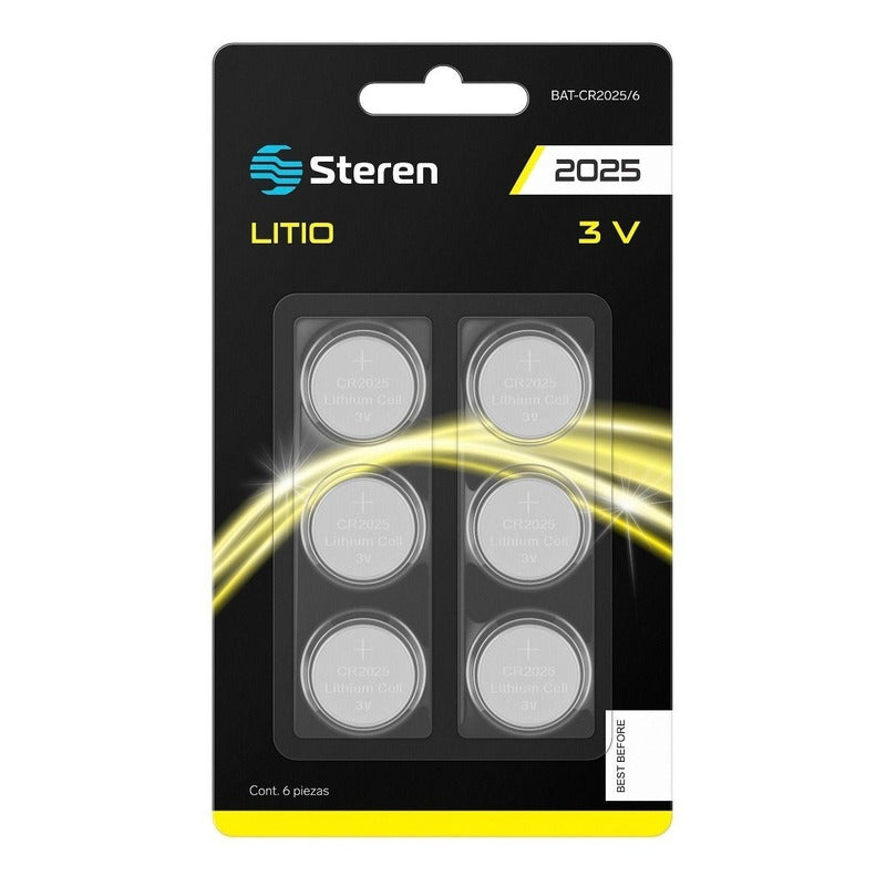 Steren 6 Pilas De Litio 3v Tipo Botón Cr2025