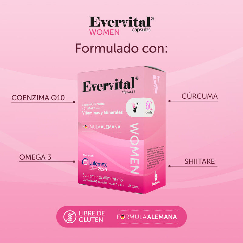 Bomuca Evervital Women 60 Cápsulas Sin Sabor