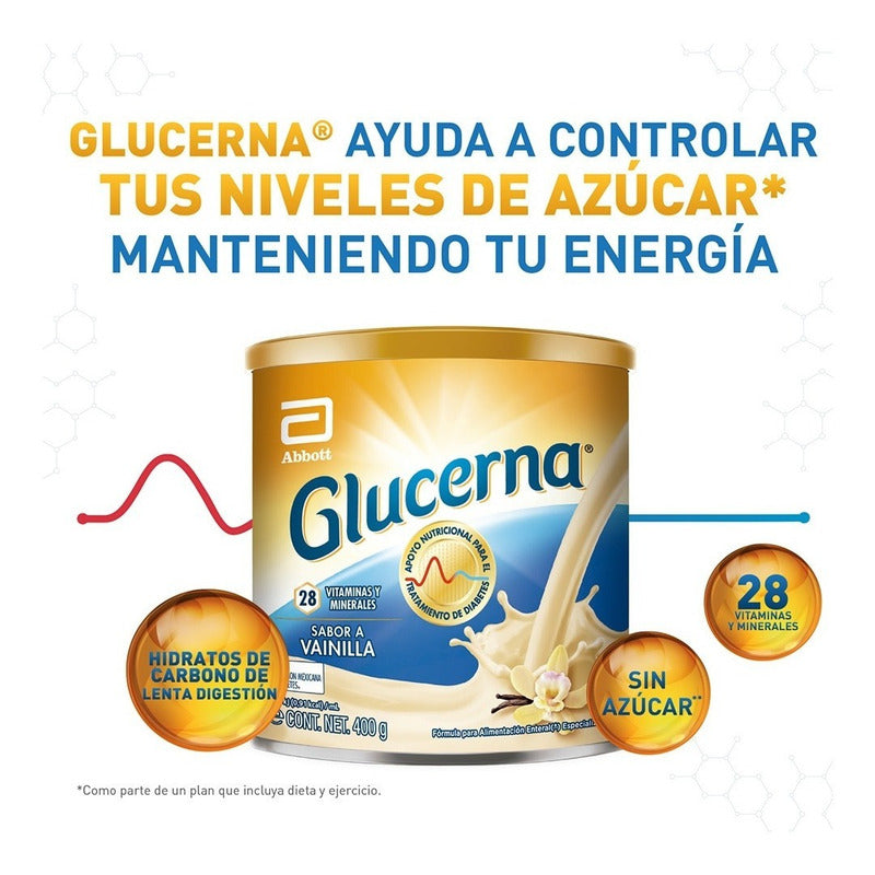 Suplemento Dietario En Polvo 400gr Sabor Vainilla Glucerna
