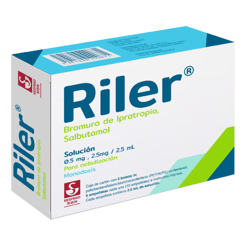 Riler Solución 0,5 Mg/2,5 Mg, 10 Ampolletas 2,5ml