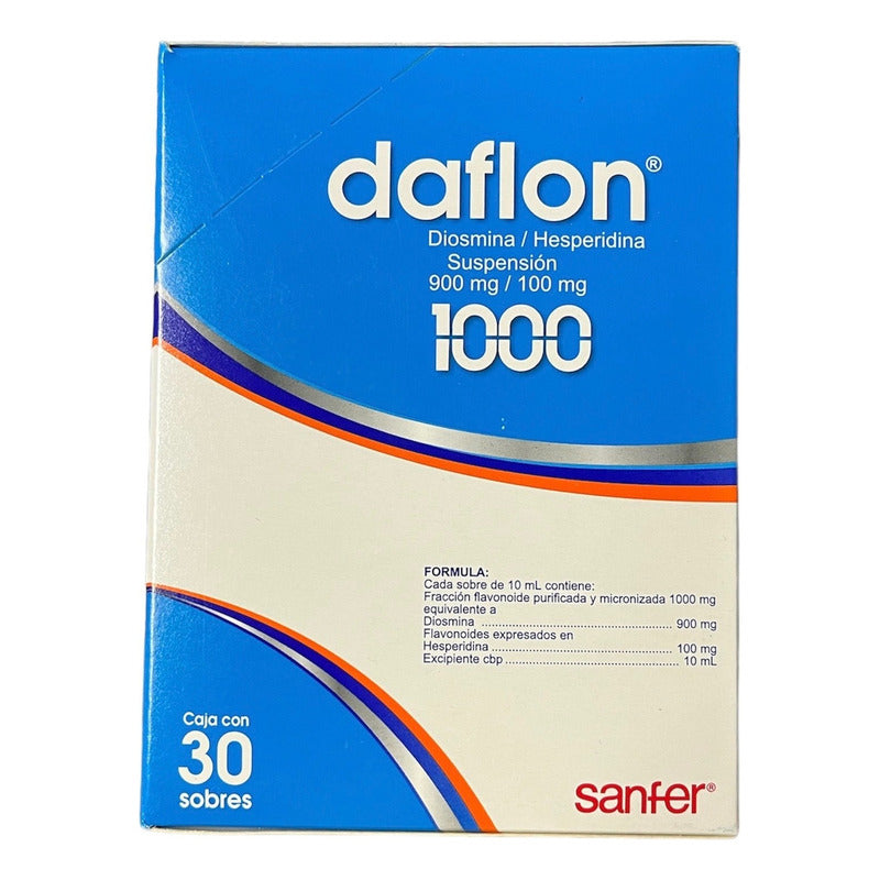 Daflon Suspensión Oral 900 Mg/100 Mg, 30 Sobres 10 Ml