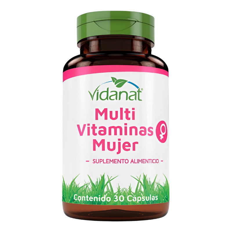 Multivitaminas Para Mujer Vidanat Suplemento 30caps Natural