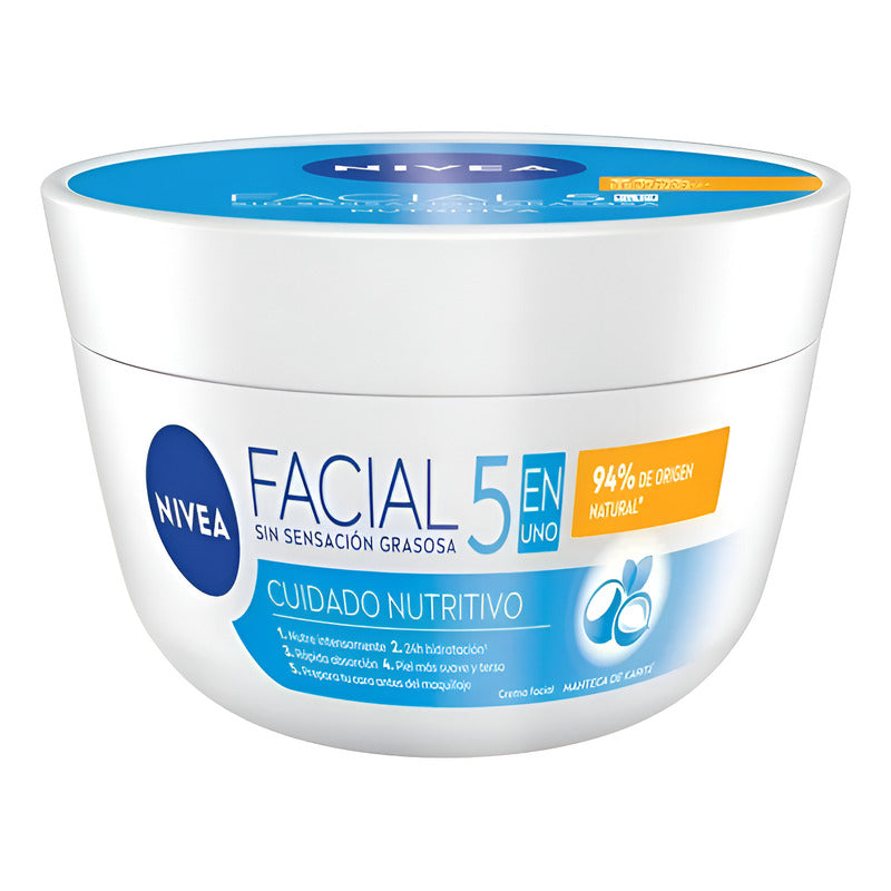 Nivea Crema Facial Hidratante 5 En 1 Para Piel Seca 375ml  Todo Tipo De Piel